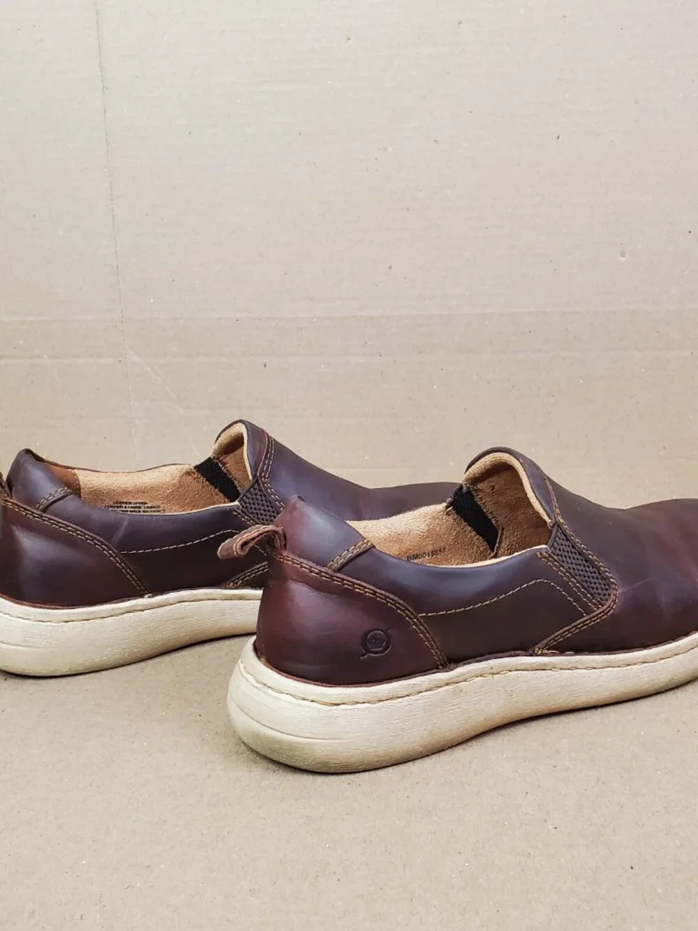 BORN Dalton Loafers Men's shoes size 10/43 M/W Dark Brown Leather slip on Comfor
